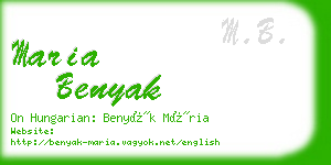 maria benyak business card